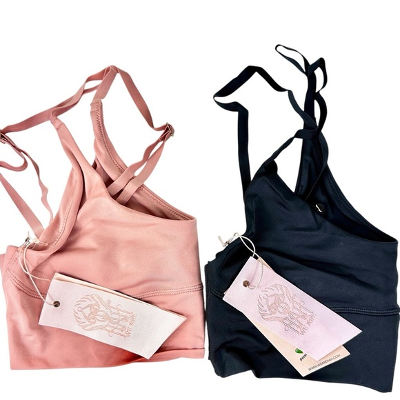 Free People x HAH COLLAB Bra Bundle- 2 for 1 Rose and Black Size Medium - Picture 1 of 11